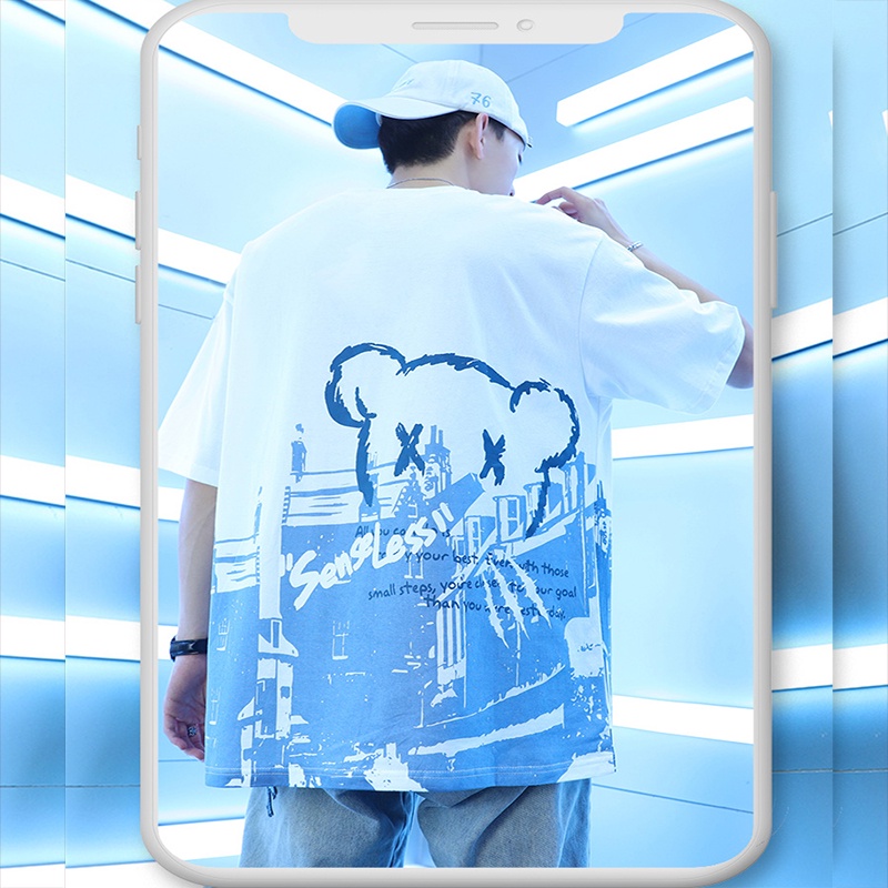 [MÃU MỚI] Áo Thun Nam Nữ Unisex Ngắn Tay Cổ Tròn Phối Họa Tiết Thời Trang Mixxmen TOP NAM 220V2