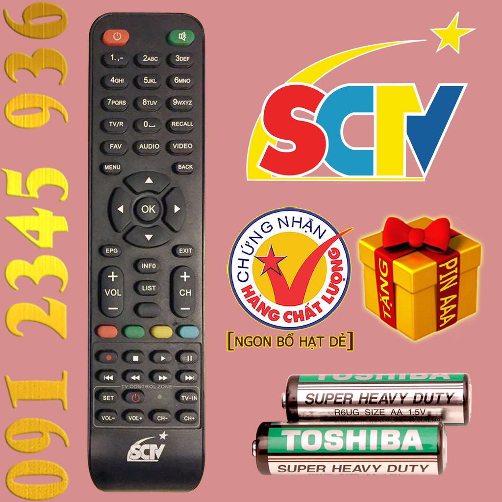 Điều khiển SCTV cho đầu kỹ thuật số TvBox