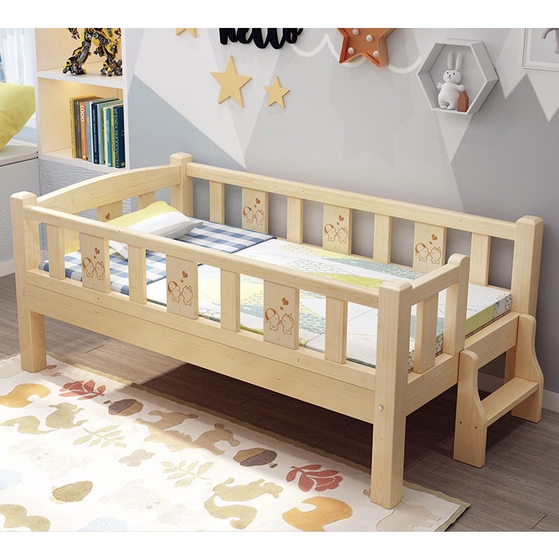 Giường cho bé kích thước 128x60x40cm, Giường ngủ cho bé ghép với giường bố mẹ- Kiwi.baby.shop