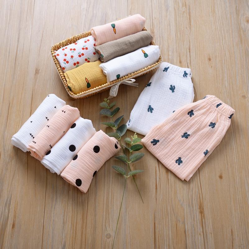 Quần Dài Chất Cotton Hoạ Tiết Hoa Cho Bé Gái 6 Tháng-4 Tuổi