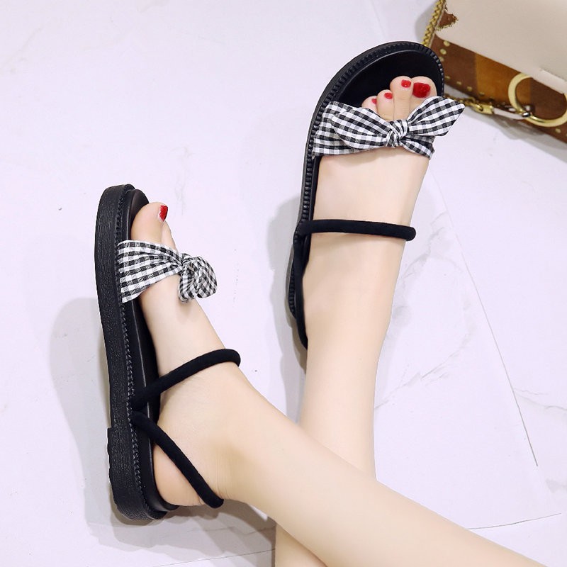 Dép sandal nữ quai nơ