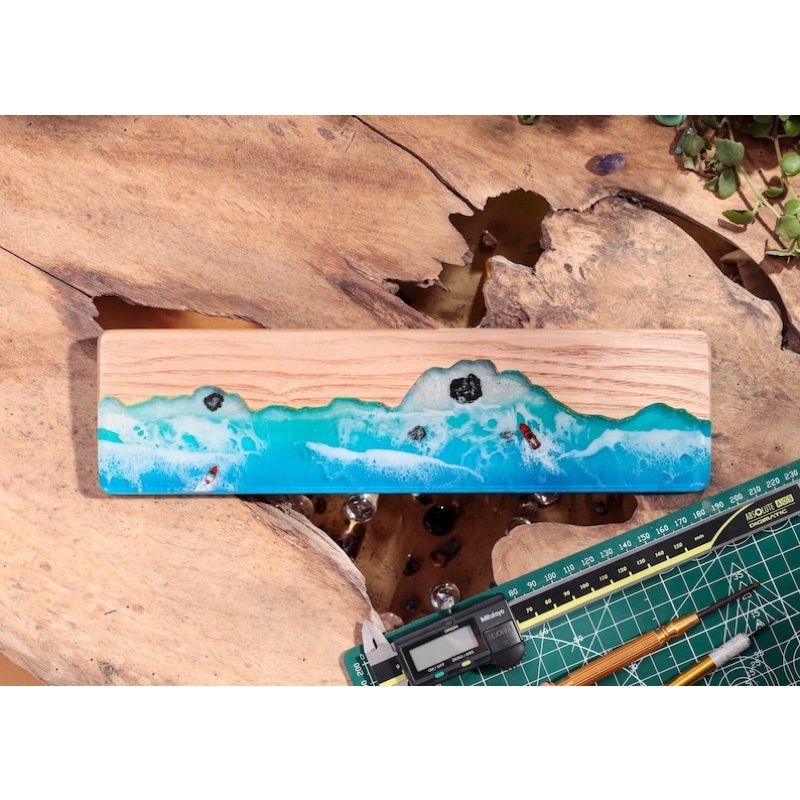 Kê tay bàn phím Gỗ + resin .wrist rest resin
