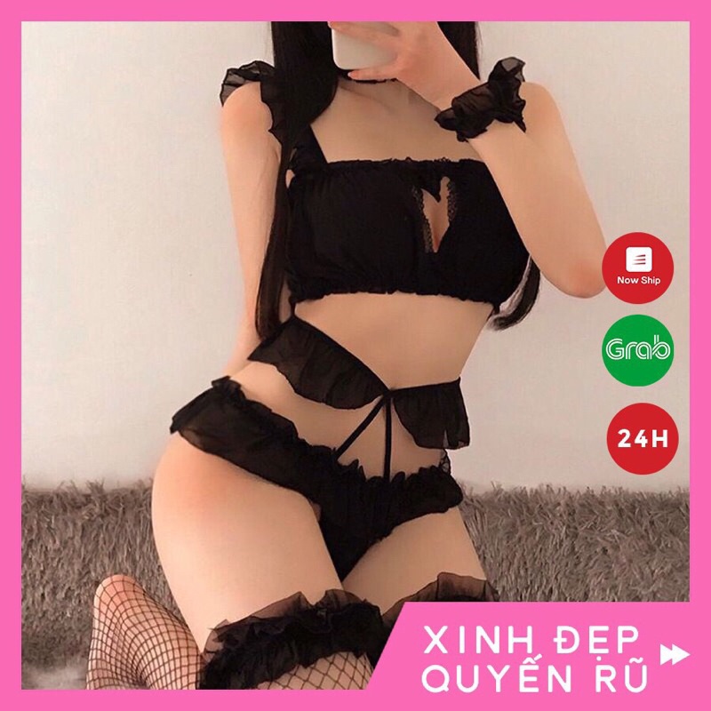Sét đồ lót cosplay mèo đen