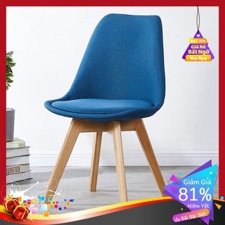 Ghế Eames BC- 05N - Ghế Cafe Bọc Nệm Vải Chân Gỗ Sồi Tự Nhiên