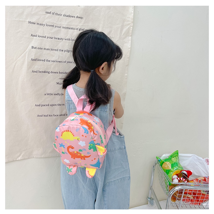 Balo đi học cho bé nhiều màu chống nước Hạ Băng Designs - khủng long nhỏ 002