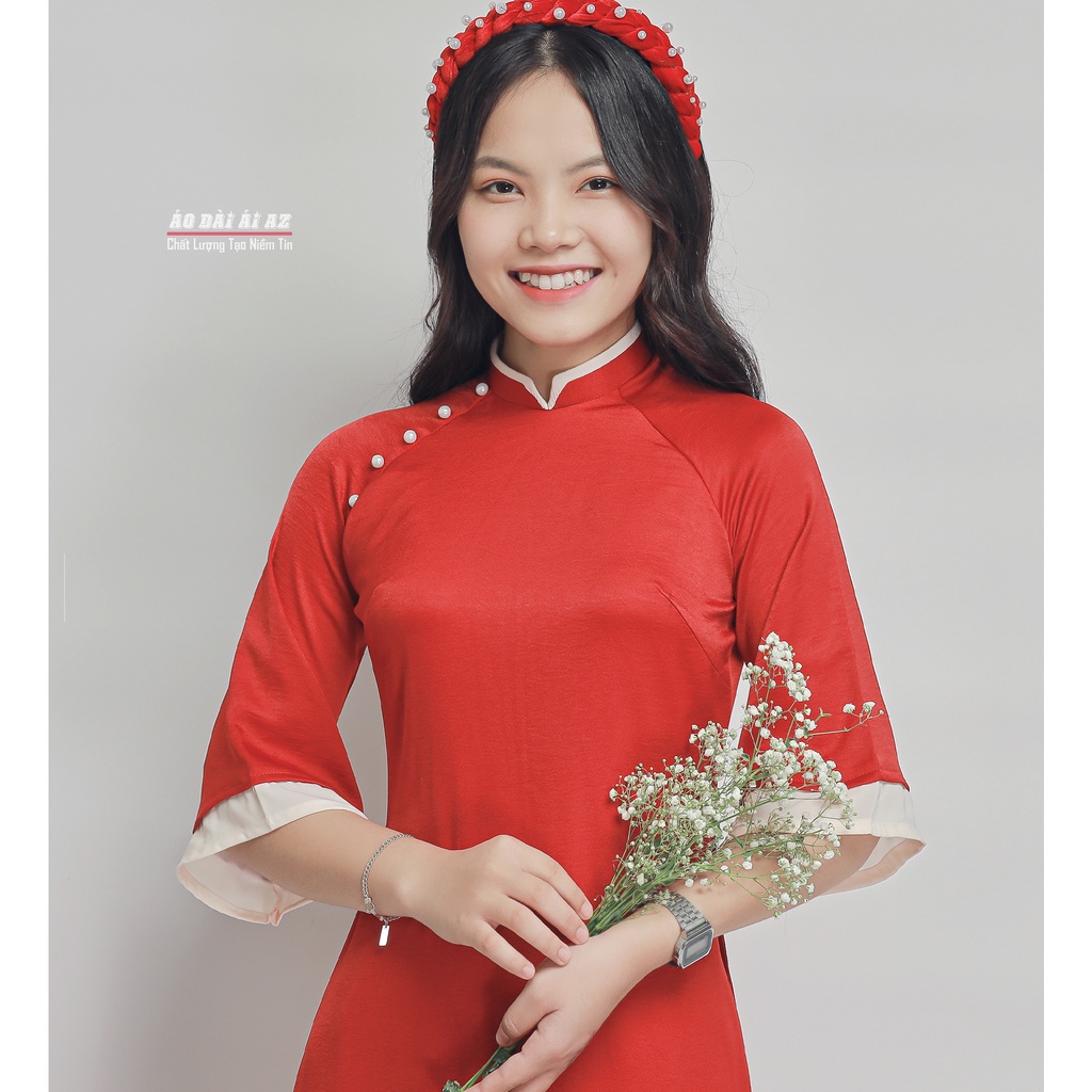 Áo Dài Nữ Cách Tân Dáng Suông Tay Ngắn AD41