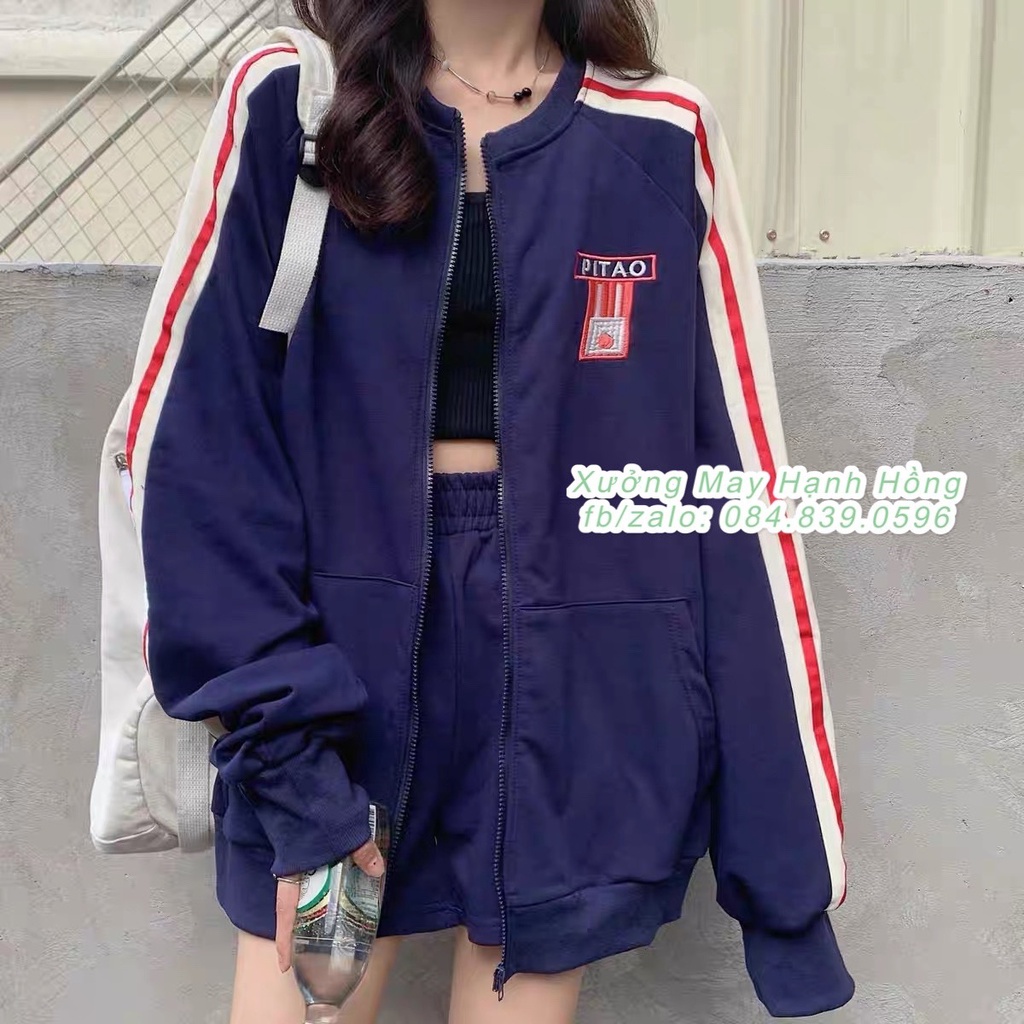 Áo khoác nỉ Pitao, Áo Sweater form rộng kiểu dáng Hàn Quốc - Xưởng May Hạnh Hồng | BigBuy360 - bigbuy360.vn