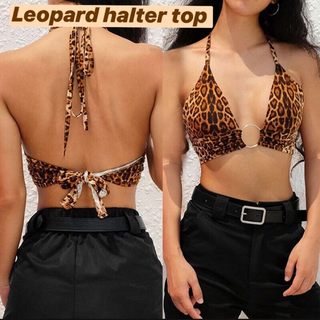 Leopard Halter Top da beo