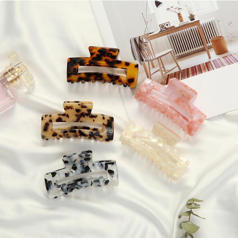 1 Kẹp Càng Cua Họa Tiết Da Báo Vintage Cho Nữ