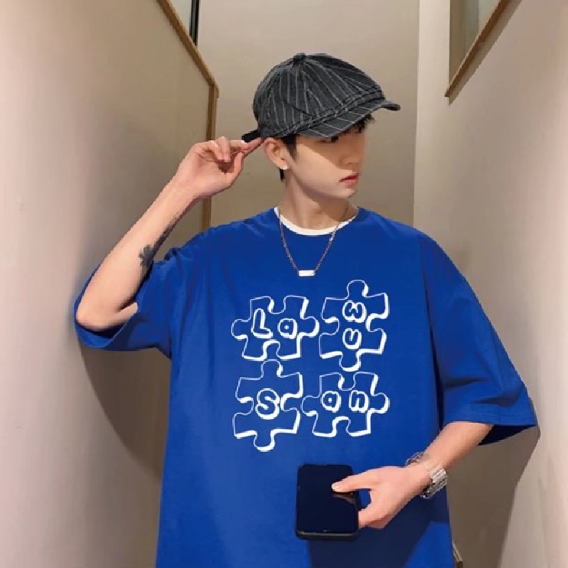 Áo Thun Tay Ngắn Dáng Rộng In Chữ Phong Cách Hip Hop Hàn Quốc Thời Trang Mùa Hè Cho Nam Và Nữ size M-5XL