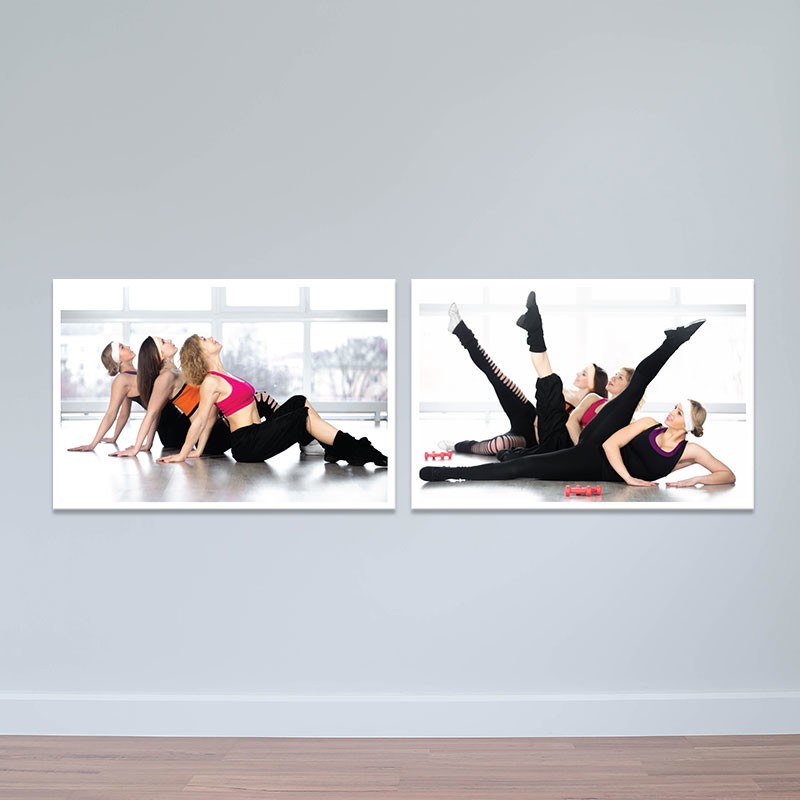 Bộ 2 tranh treo phòng tập aerobic | Tranh thể dục nhịp điệu T3848
