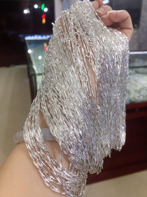 DÂY CHUYỀN MÌ TRƠN XOẮN KÉP BẠC 925