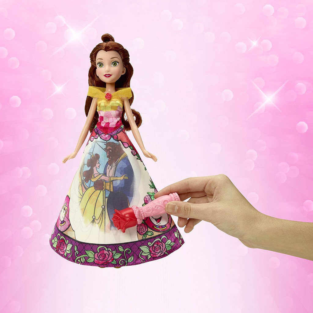 Búp bê Belle váy đổi hình Disney Princess Belle's Magical Story Skirt (Mỹ)
