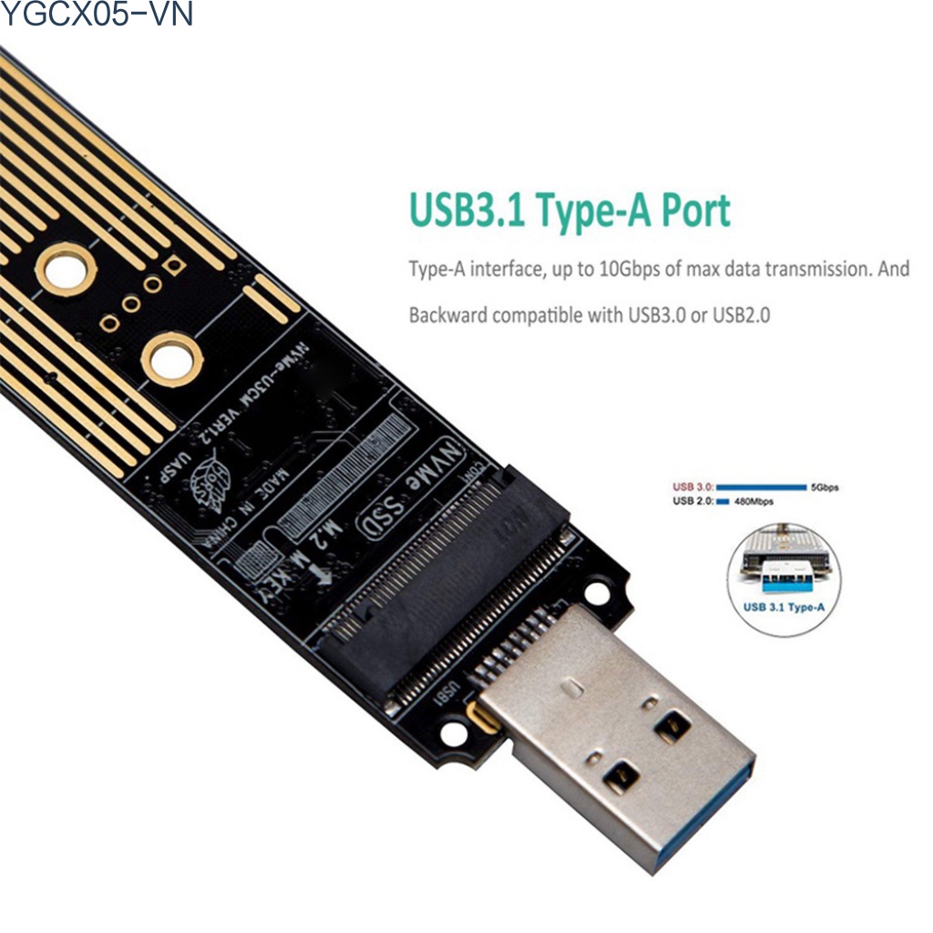 Thẻ Chuyển Đổi M.2 Nvme Ssd Sang Usb 3.1 Type-A M2 Sang Usb 3.1 Cho 2242 / 2260 / 2280 | BigBuy360 - bigbuy360.vn