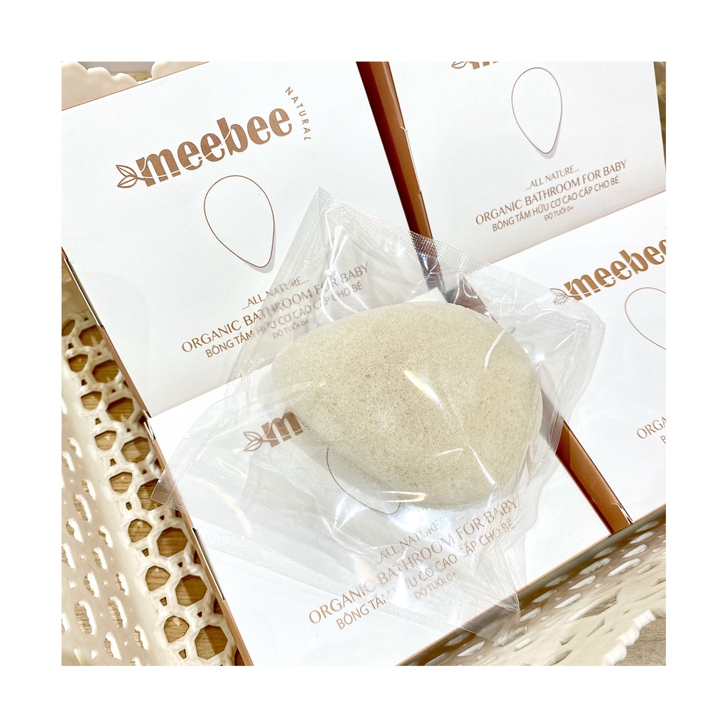 Bông tắm cao cấp hữu cơ Organic cho bé sơ sinh Meebee