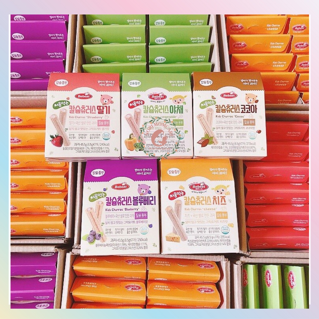 Bánh cuộn Bebest Kids Churros Nhân Kem Hàn Quốc cho bé ăn dặm