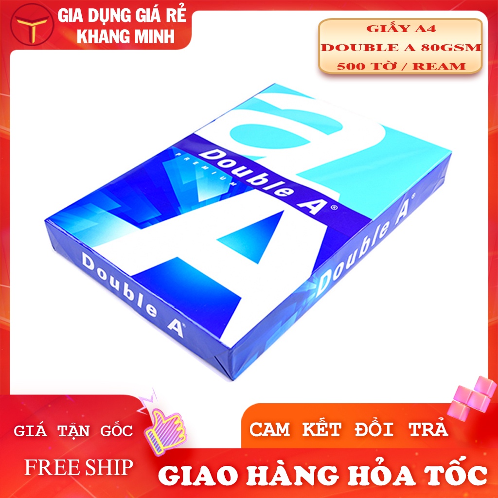 Giấy In A4 Double A 80gsm Nhập Khẩu Thái Lan Xấp 500 Tờ