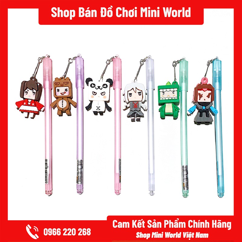 Bút Bi Gel Nắp Gắn Mặt Dây Chuyền Mini World [Gửi Ngẫu Nhiên 1 Chiếc]