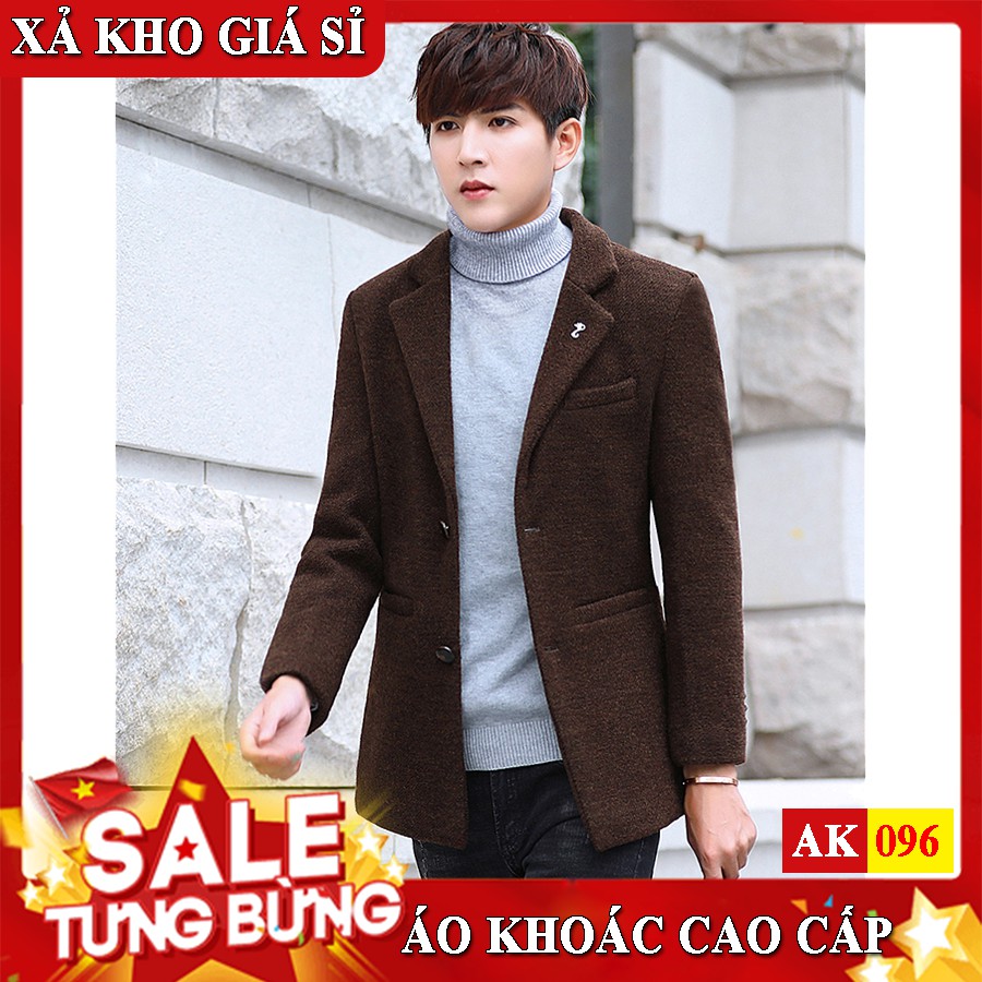 [Xả Lỗ] Áo Khoác Len Dạ Kiểu Vest Cao Cấp, Áo Khoác Măng Tô Thời Trang Nam 2020 - thienvuongshop