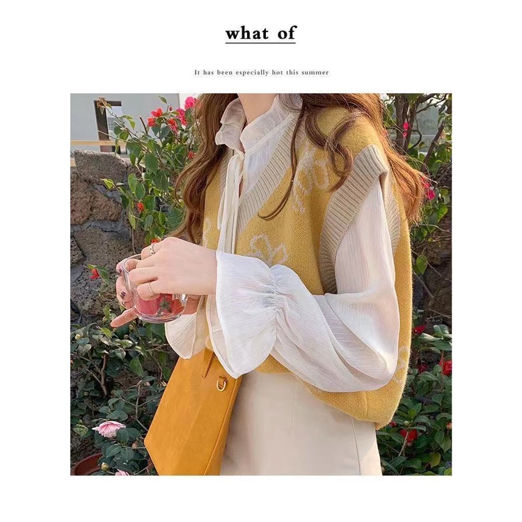 Áo len nữ cổ chữ V form rộng phong cách Hàn Quốc dễ thương 2021 | BigBuy360 - bigbuy360.vn