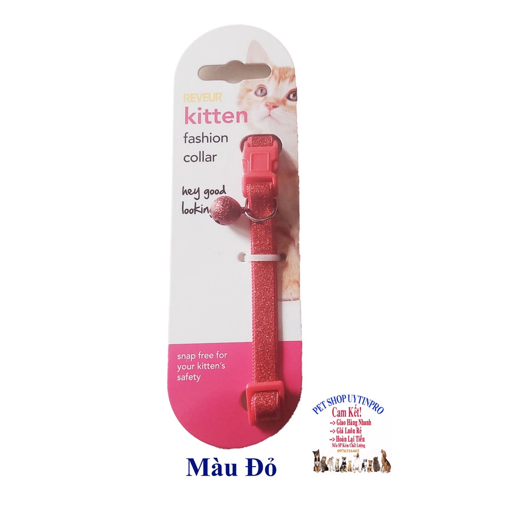 Vòng cổ kèm chuông cho Chó Mèo Pet Thú Cưng Dưới 5kg Bản rộng 1cm Phủ kim tuyến Chất liệu dù cao cấp, Bền, Đẹp,Chắc chắn