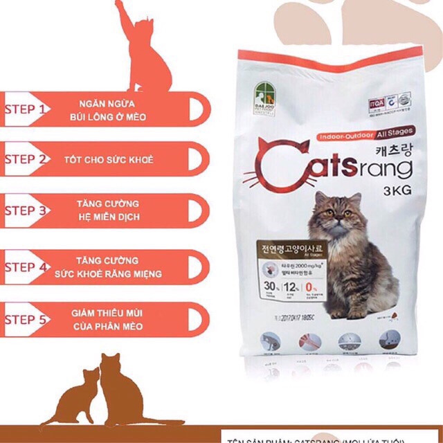 [Tổng Đại Lý ] Hạt thức ăn catsrang bao 5kg cho mèo