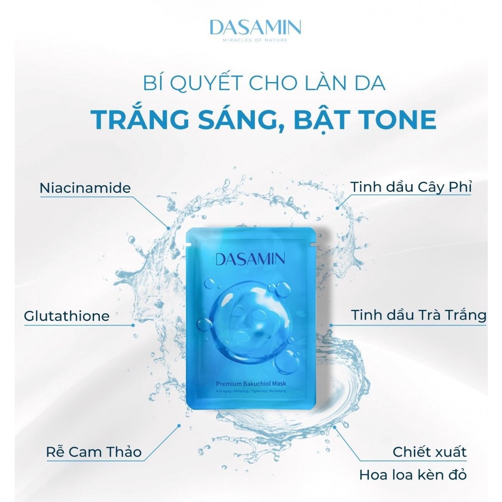 Mặt nạ cao cấp Premium Bakuchiol Dasamin Mask cấp ẩm, dưỡng trắng, căng bóng da