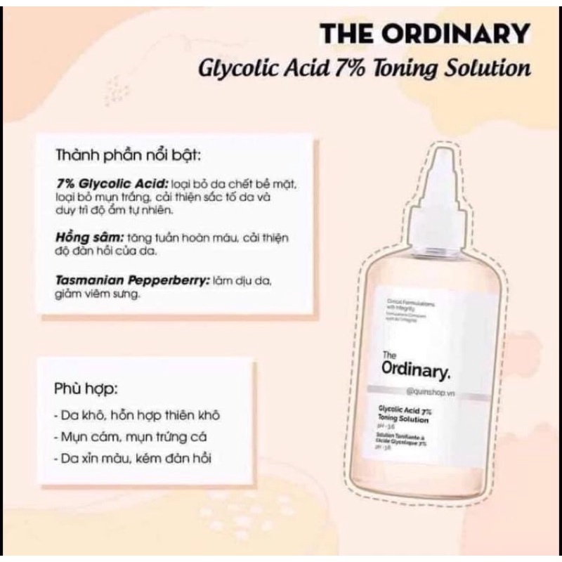 Nước hoa hồng The Ordinary Glycolic Acid 7%