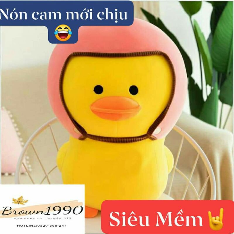 [CHẤT LƯỢNG-RẺ VÔ ĐỊCH]GẤU BÔNG VỊT ĐỘI NÓN  VẢI MINISO CỰC ÊM MỀM.ẢNH SHOP