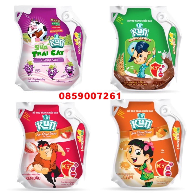 TÚI SỮA KUN SỮA CHUA TIỆT TRÙNG 110ML