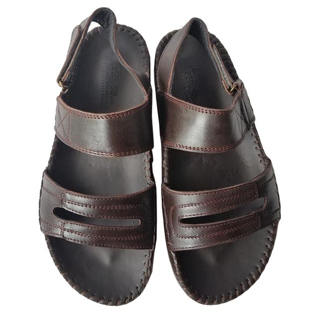 Giày Sandal Nam BIGBEN May Viền Da Bò Thật SD36