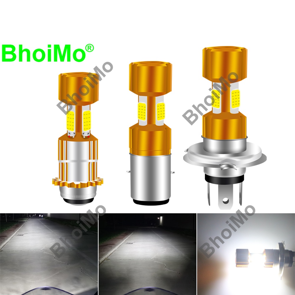 Đèn Pha Ba Mặt Màu Vàng Bằng Nhôm Ba Mặt H4 P15D H6 Hi/Low Kèm Ống Kính DC12v Cho Xe Máy