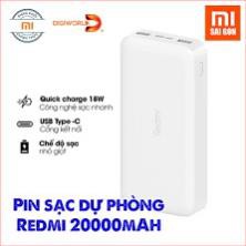 Pin Sạc Dự Phòng Xiaomi Redmi dung lượng 20.000mah Chính hãng