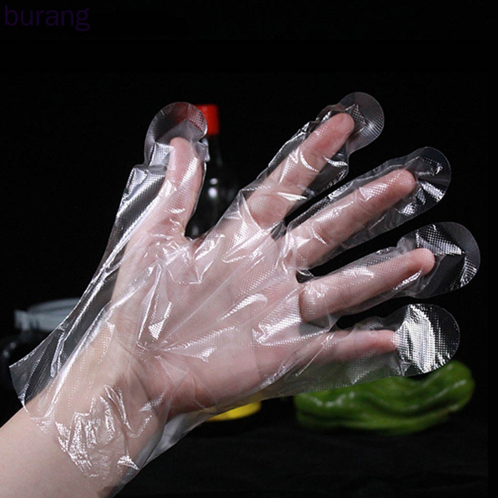 Bộ 100 găng tay nylon dùng một lần tiện dụng cho nhà bếp / nhà hàng