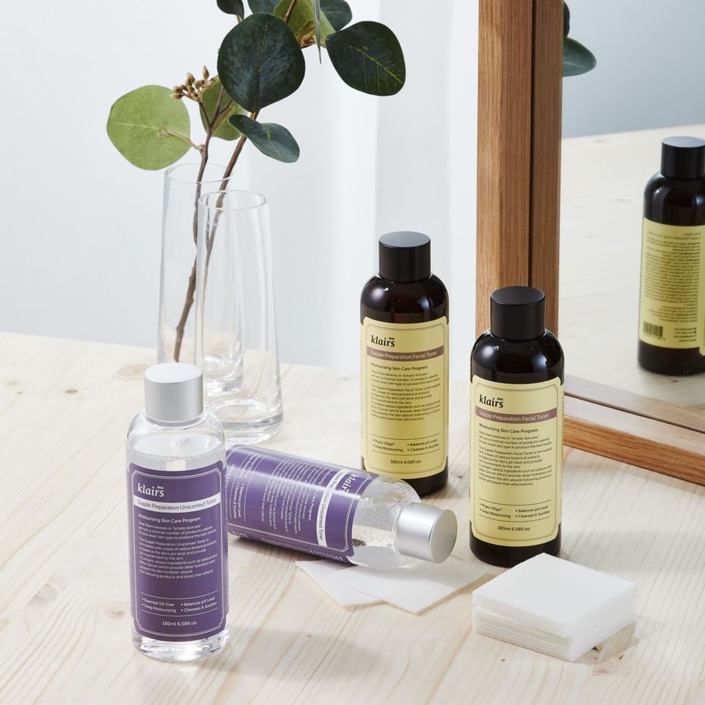 Nước hoa hồng DEAR KLAIRS không mùi dưỡng ẩm Supple Preparation Unscented Toner Supple Preparation Facial Toner  KLAI05