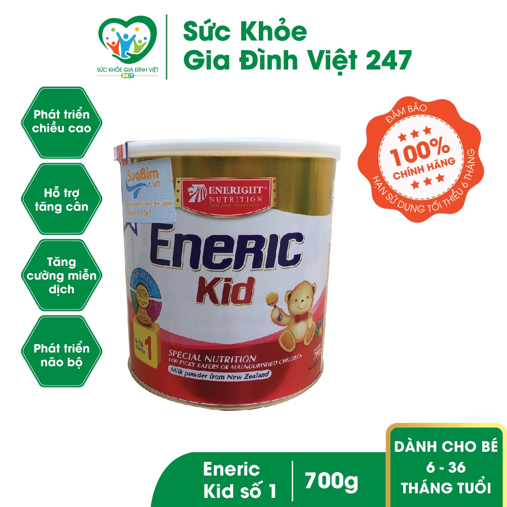 Sữa Eneric Kid số 1 700g - Sản phẩm dinh dưỡng cho trẻ biếng ăn