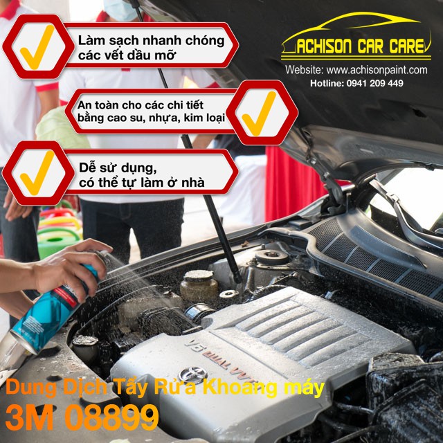 3M CHÍNH HÃNG GIÁ THANH LÝ TẨY RỬA DẦU MỠ ĐỘNG CƠ 3M FOAMING ENGINE DEGREASER 08899