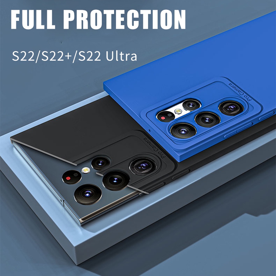 Ốp điện thoại TPU dẻo cạnh vuông cho Samsung Galaxy S22 Ultra / S22+ / S22 / S22 Plus