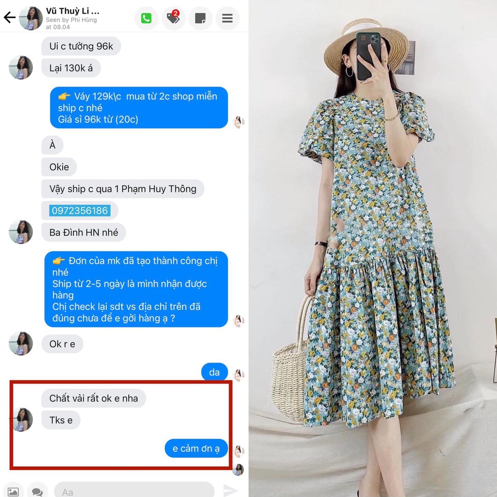 Váy bầu, váy babydoll dáng suông chấm bi chất vải lụa tằm mặc mềm mát thoải mái cho mẹ bầu