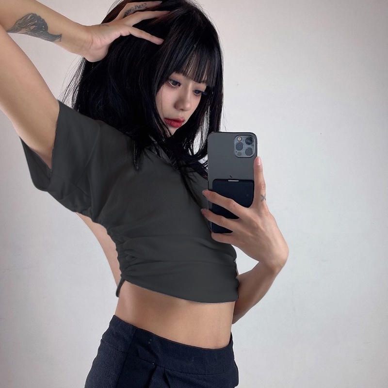 Áo Croptop Hở Lưng Quyến Rũ Phong Cách Âu Mỹ Cá Tính