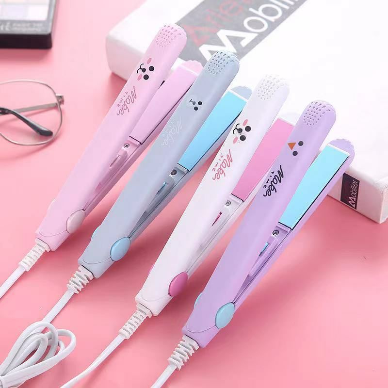 Máy Uốn Tóc Mini, Máy Duỗi Tóc Mini Tạo Kiểu Nhỏ Gọn Có Hộp Đựng Xinh Xắn