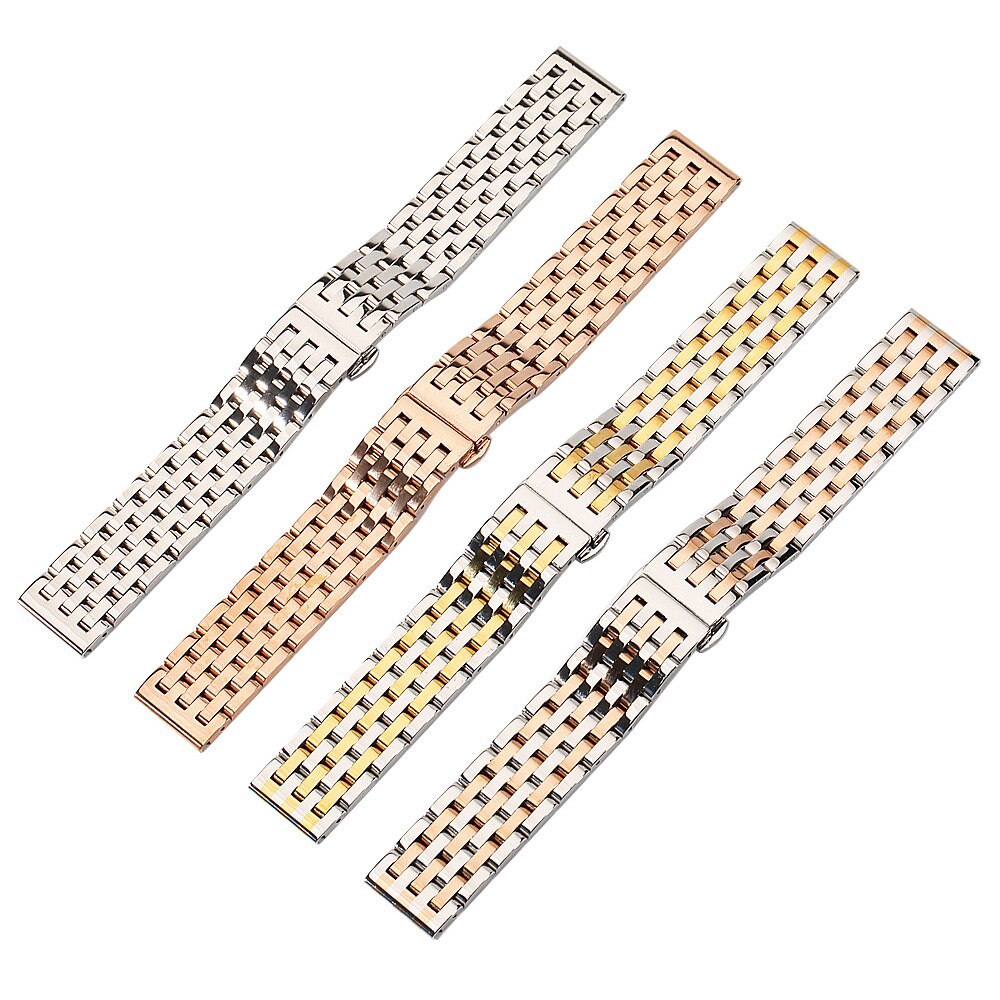 Dây Đồng Hồ Đeo Tay Bằng Thép Không Gỉ 20mm 22mm 7 Dây