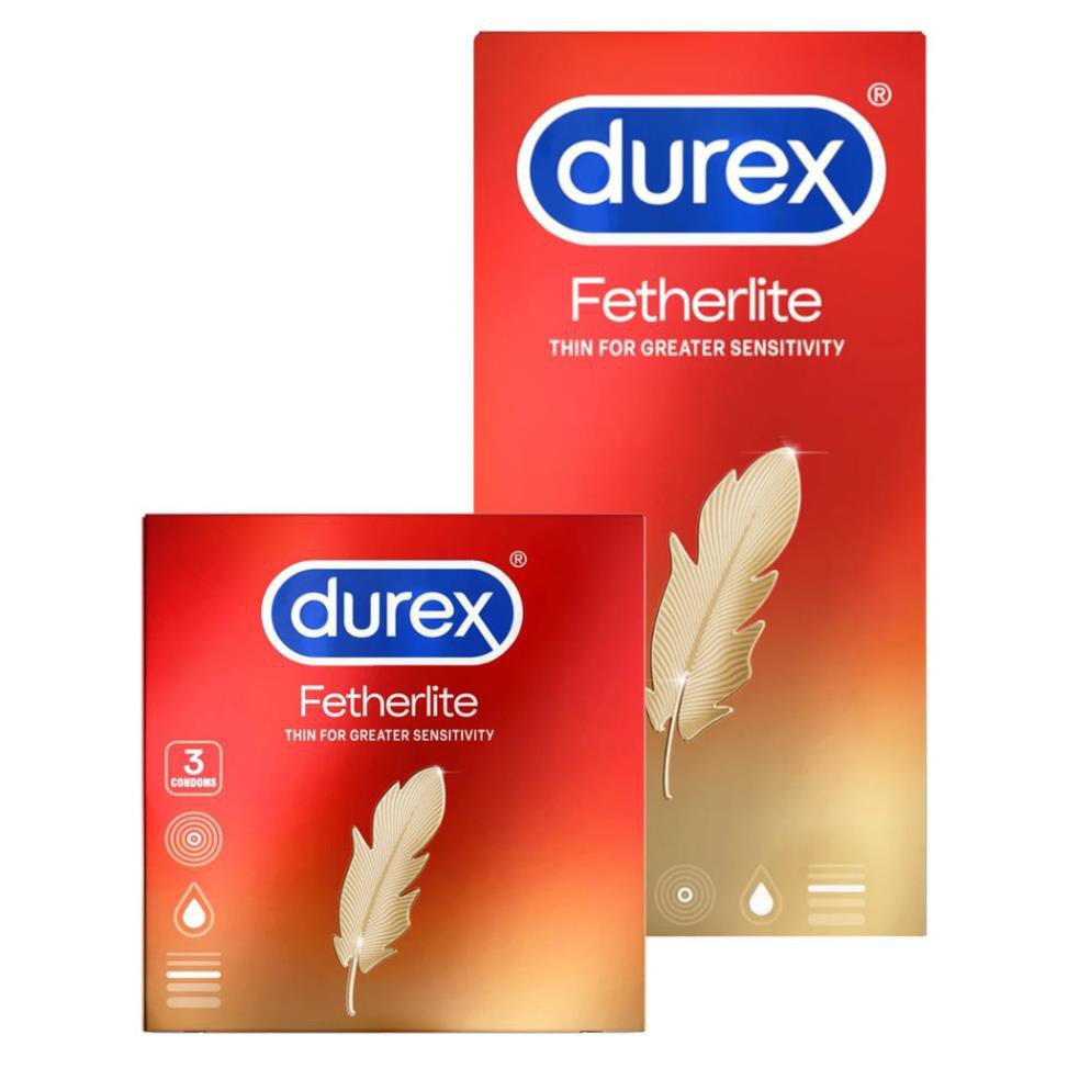 Bao cao su Durex Fetherlite siêu mỏng tăng khoái cảm 12 bao