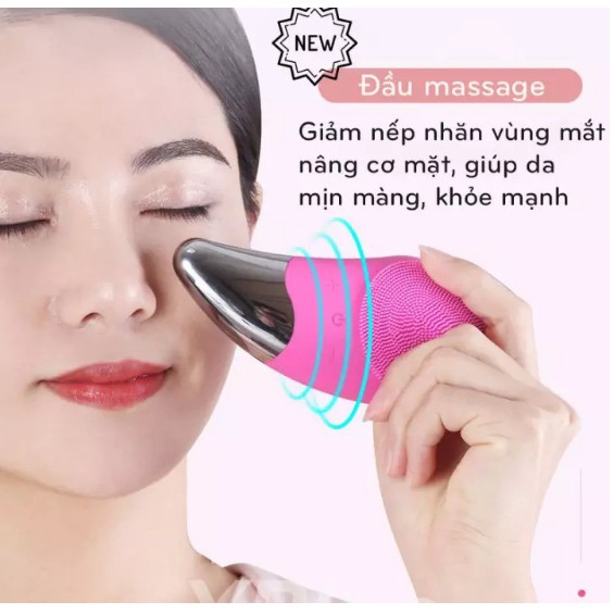 [CHÍNH HÃNG 1 ĐỔI 1] Máy Rửa Mặt Massage Nâng Cơ- Xoá Nhăn, Sonic Facial Brush 3 IN 1, Sóng siêu âm mới nhất 2020 | Thế Giới Skin Care