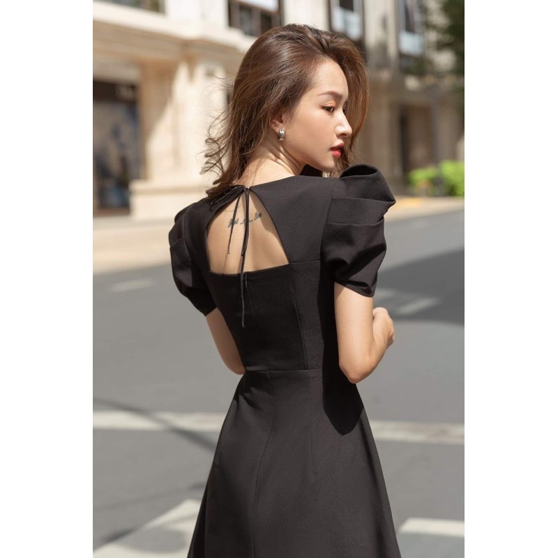 Đầm chữ A tôn dáng tay phồng xếp ly Dưa Gang Store GG04 nhiều màu | BigBuy360 - bigbuy360.vn