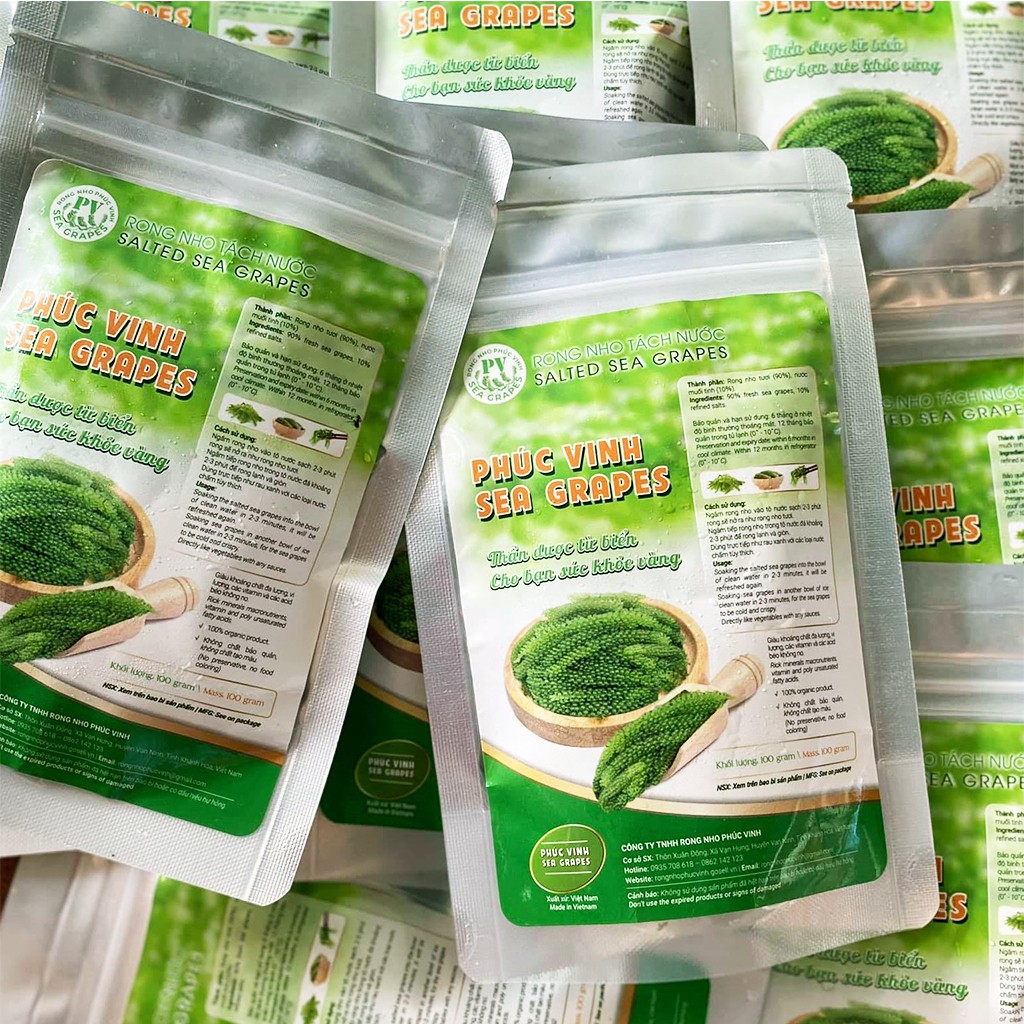 Rong Nho Tách Nước Phúc Vinh Gói 100gr Ăn Liền Thơm Ngon Giòn Giòn - Hàng Loại 1 | BigBuy360 - bigbuy360.vn