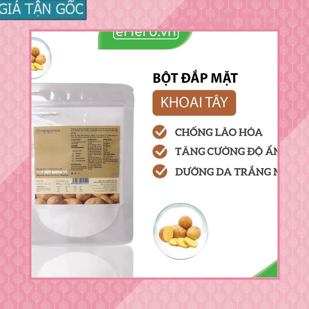 [GIÁ TẬN GỐC] Combo 5 Mặt Nạ Bột Siêu Trắng Da: Cám Gạo, Yến Mạch, Đậu Đỏ, Khoai Tây, Nghệ MILAGANICS (100g/ Túi) [EH]