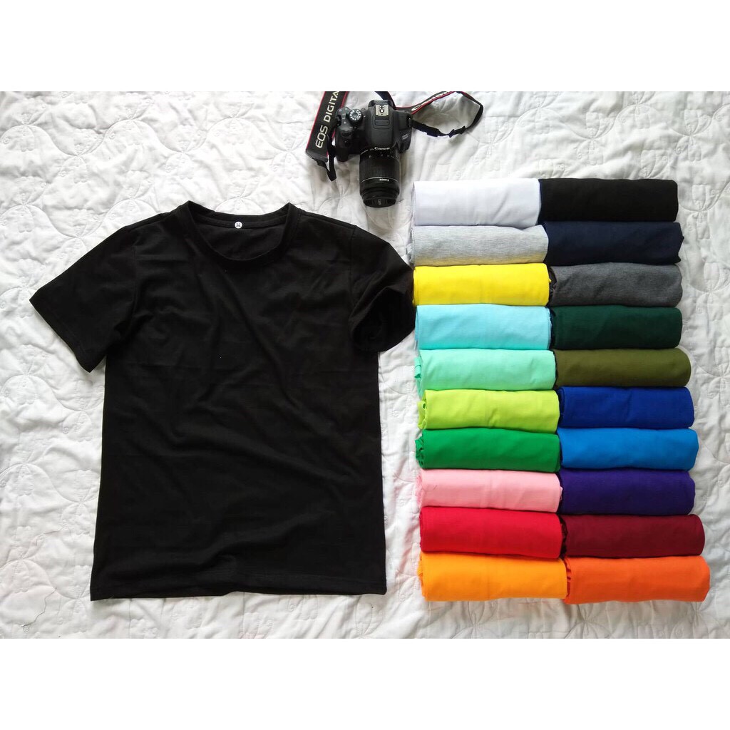 Áo thun trơn nhiều màu, Hàng Xuất Khẩu - Phong cách cổ tròn cổ điển, chất vải Cotton Xịn Mềm Mịn Thoáng Mát | BigBuy360 - bigbuy360.vn