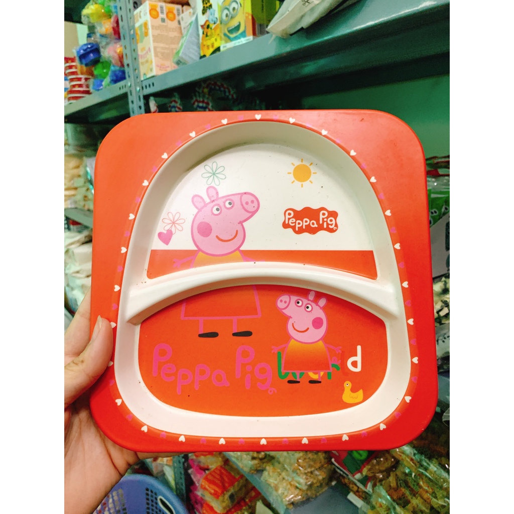 Khay bát ăn dặm chia ngăn sợi tre bamboo cho bé nhiều hình dễ thương