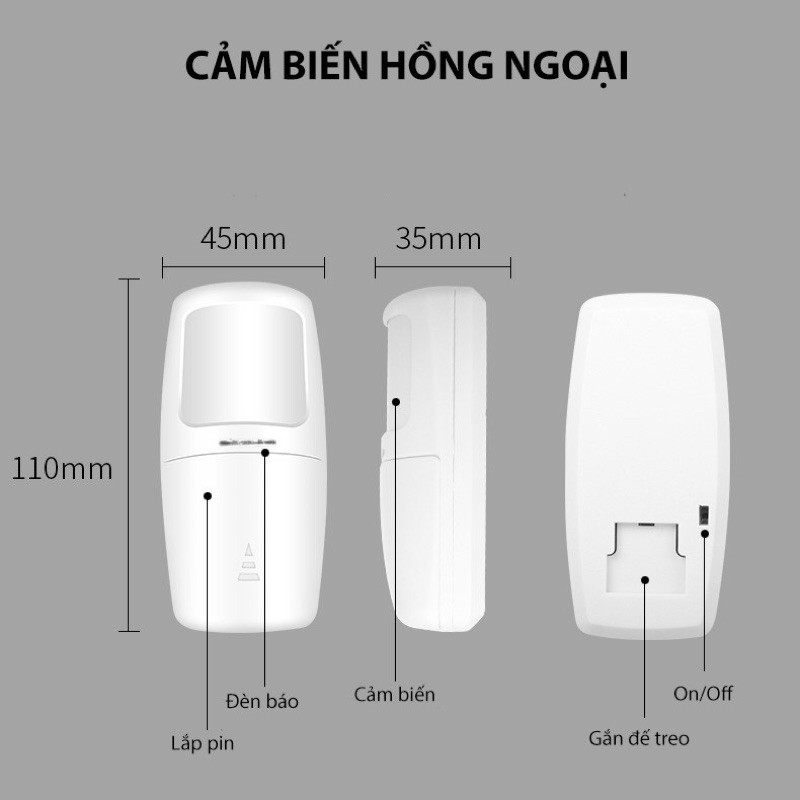 Cảm biến hồng ngoại Tuya FR433 kết hợp bộ chống trộm wifi tuya